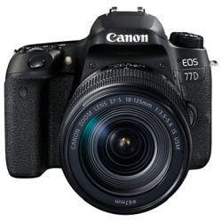 Canon EOS 77D Digital SLR Camera with EF-S 18-135mm IS USM Lens, HD 1080p, 24.2MP, Wi-Fi, Bluetooth, NFC, Optical Viewfinder, 3 Vari-Angle Touch Screen